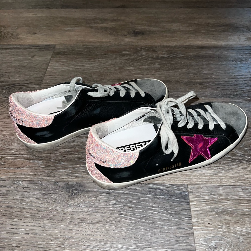 Golden Goose Superstar Glitter Detail Sneakers - Size 39